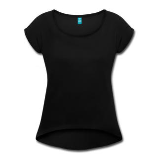 Women's Roll Cuff T-Shirt - black