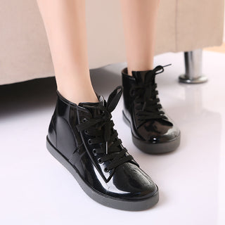 Lace-up Canvas Women's Boots Ball Style Lace-up Rain Boots