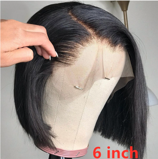 Blk Human Hair Bob Wigs