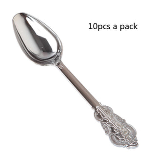 10 Pc Disposable Plastic Silver Cutlery