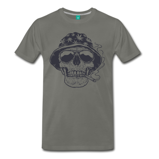 Smoking Skull - asphalt gray