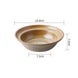 Retro Stoneware Dinner Bowls