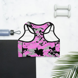 PINK DISTORTED Sports Bra