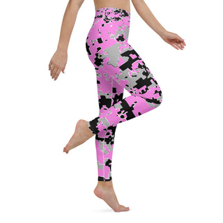 PINK DISTORTED Camo Yoga Leggings