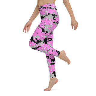 PINK DISTORTED Camo Yoga Leggings