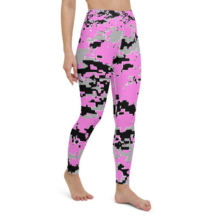 PINK DISTORTED Camo Yoga Leggings