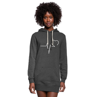 Women's EKG  Hoodie Dress - heather black