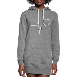 Women's Grey EKG  Hoodie Dress - heather gray