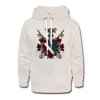 Crest Shawl Collar Hoodie - heather oatmeal